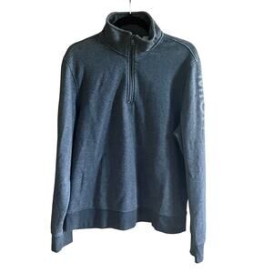Michael Kors‎ Gray 1/4 Zip Sweater Logo XL (L366)